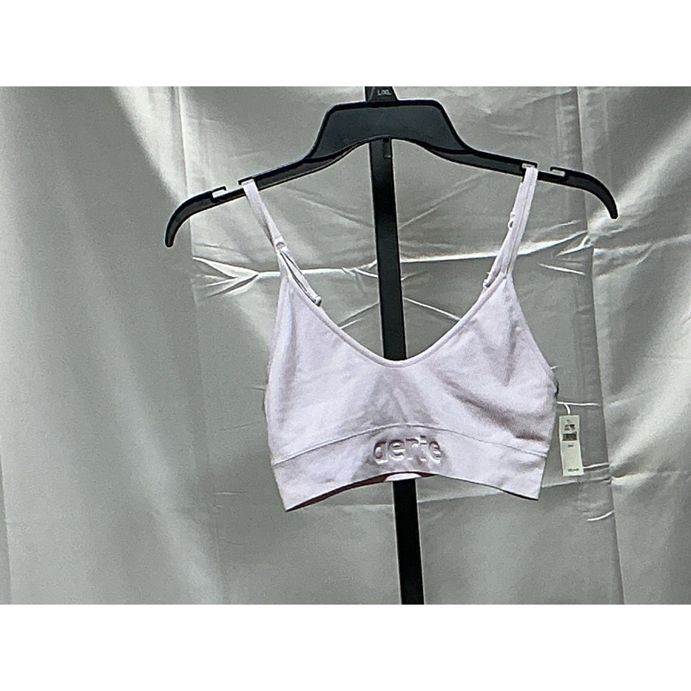 Aerie Seamless Ribbed Bralette Women's M Light Pink Logo Band Strappy NWT